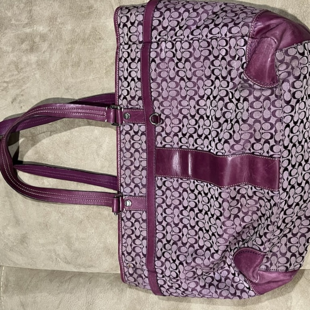 Coach Purple Signature Tote Bag